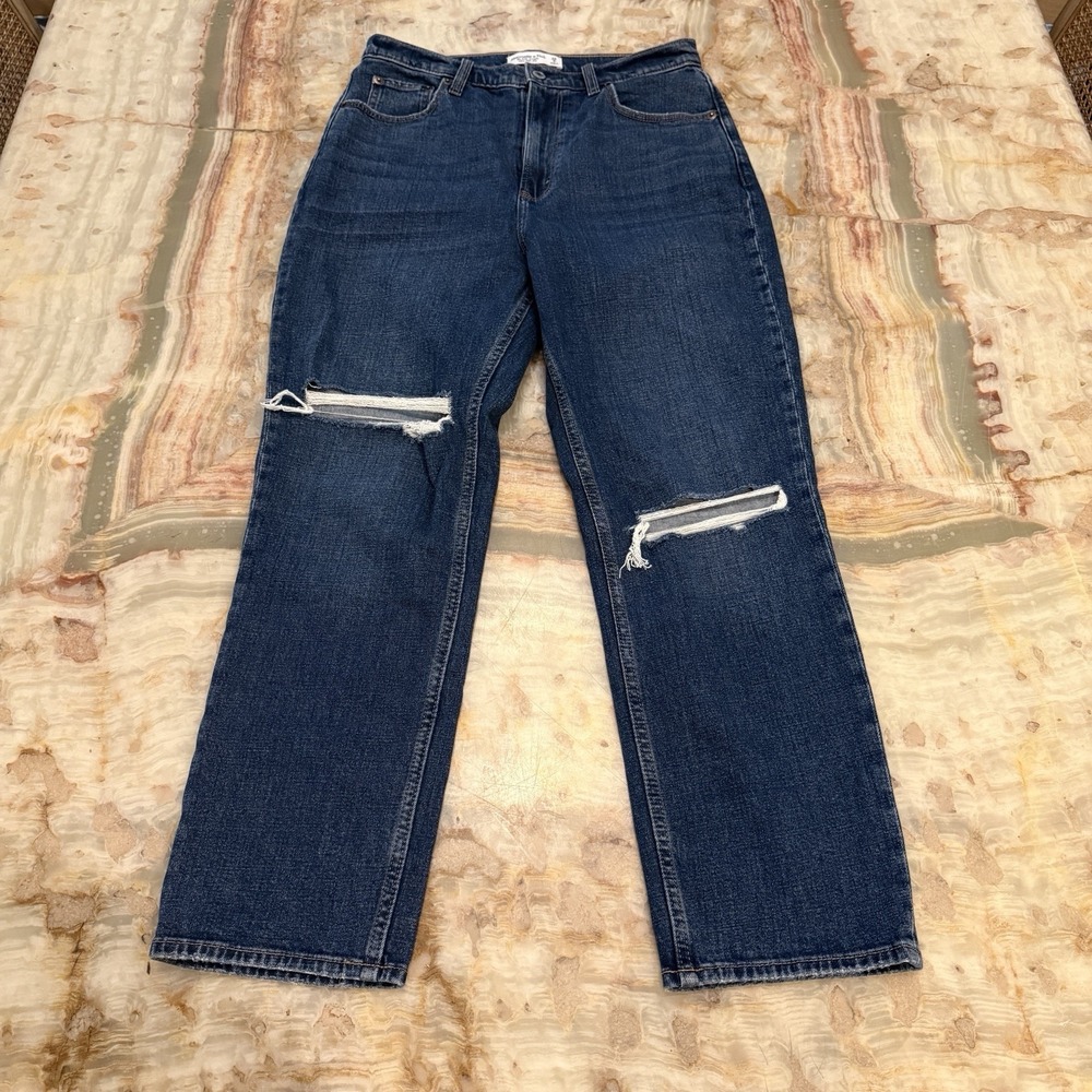 Abercrombie & Fitch The Ankle Straight Ultra High Rise Jeans Distressed 29/8R